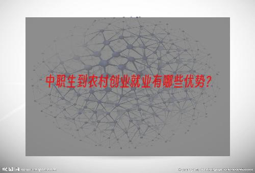 中职生到农村创业就业有哪些优势？