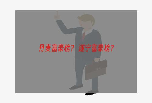 丹麦富豪榜？ 遂宁富豪榜？