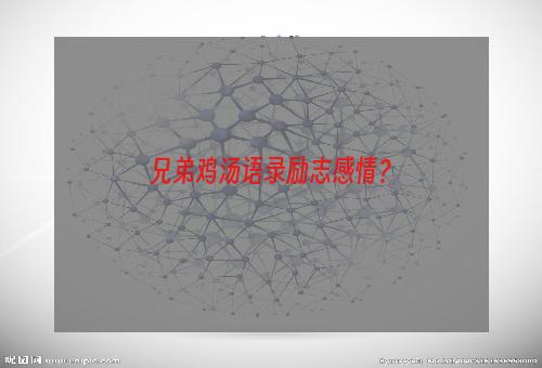 兄弟鸡汤语录励志感情？