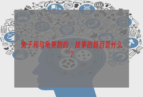 兔子和乌龟赛跑的，故事的题目是什么？