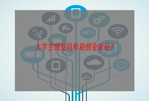 大学生创业目标和创业途径？