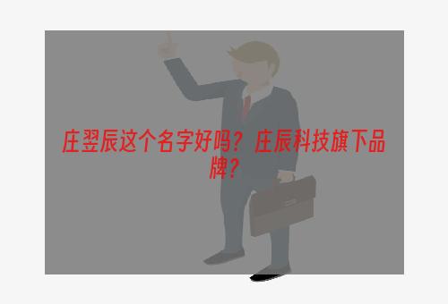 庄翌辰这个名字好吗？ 庄辰科技旗下品牌？