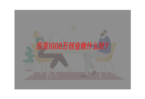 投资1000万创业做什么好？