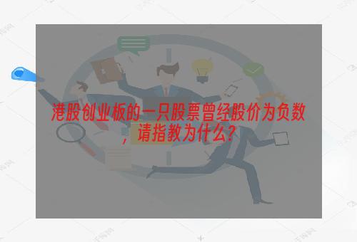 港股创业板的一只股票曾经股价为负数，请指教为什么？