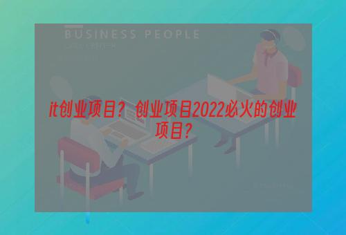 it创业项目？ 创业项目2022必火的创业项目？